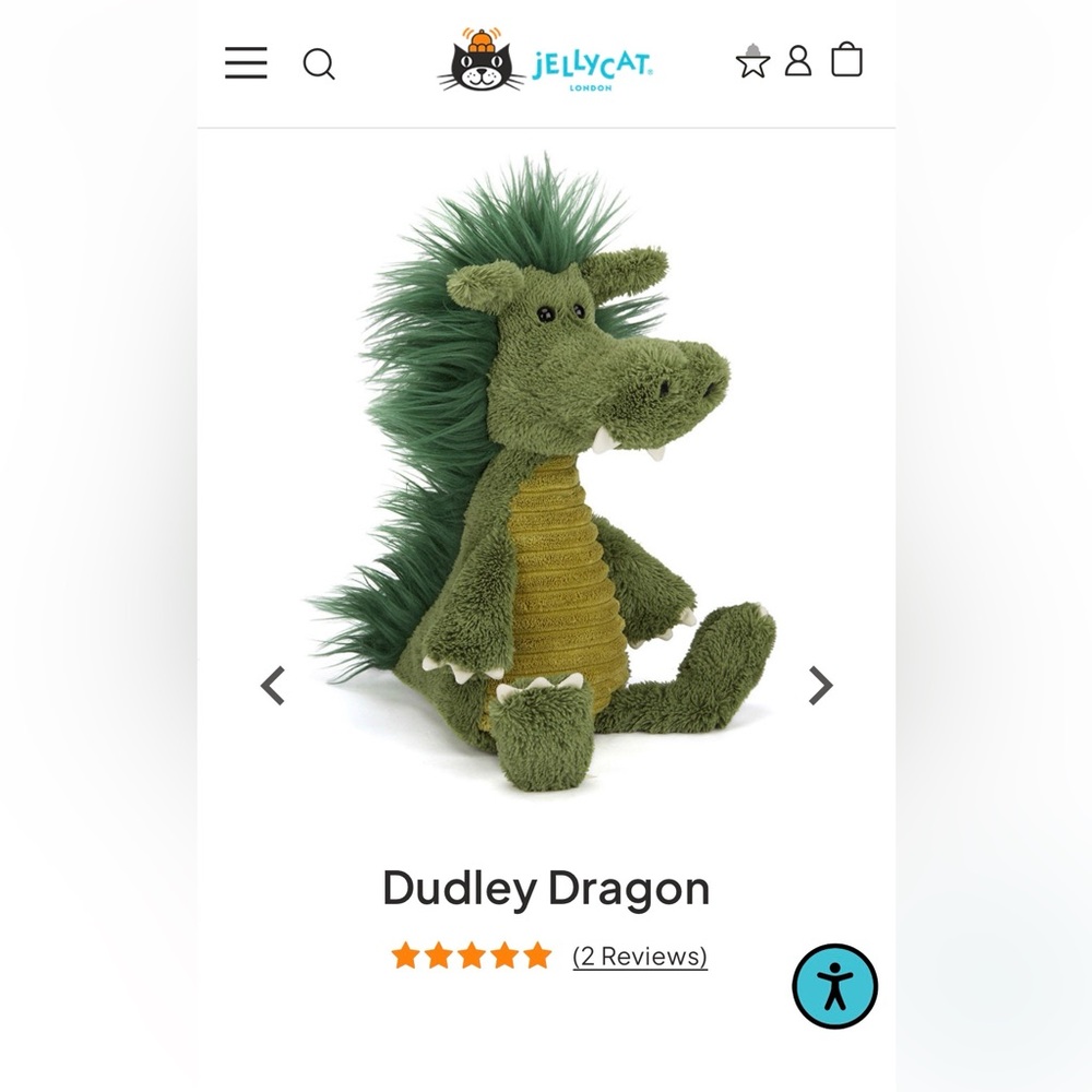 Jellycat Dudley Dragon Plush - RETIRED